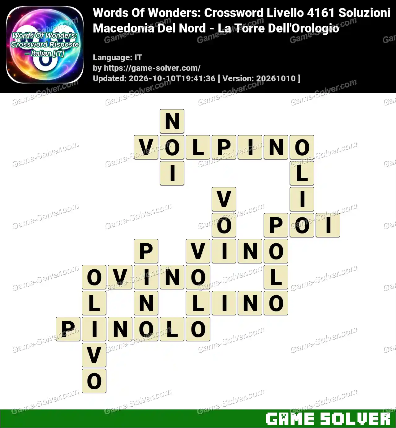 Words Of Wonders: Crossword Livello 4161 Soluzioni – Macedonia Del Nord – La Torre Dell’Orologio
